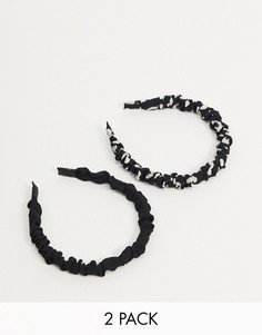 2 монохромные повязки на голову со сборками Accessorize-Мульти