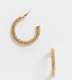 Золотистые фактурные серьги-кольца Accessorize-Золотой