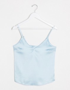 Голубой атласный топ на бретелях ASOS DESIGN-Розовый