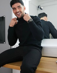 Черная хлопковая водолазка ASOS DESIGN-Черный