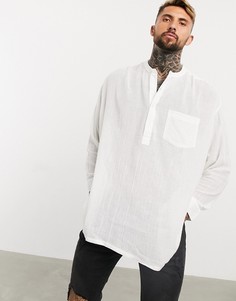 Светло-бежевая oversized-рубашка ASOS DESIGN-Кремовый