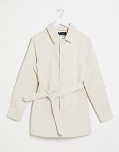 Однобортная джинсовая куртка ASOS DESIGN-Кремовый