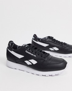 Черные кожаные кроссовки Reebok Classic-Черный
