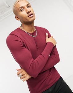Бордовый хлопковый джемпер ASOS DESIGN-Красный