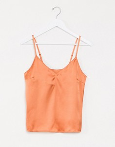 Атласный топ на бретельках ASOS DESIGN-Розовый