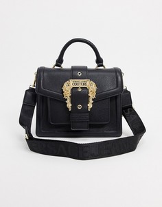 Черная сумка сэтчел с пряжкой Versace Jeans Couture-Черный