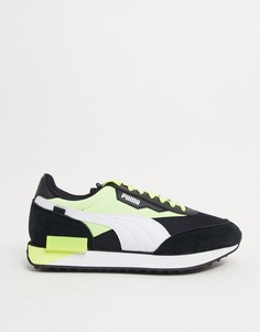 Черные кроссовки с неоновой отделкой Puma Future Rider-Черный