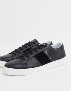 Черные кожаные кроссовки с замшевыми вставками PS Paul Smith-Черный