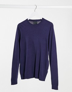 Синий хлопковый джемпер ASOS DESIGN-Темно-синий