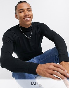 Черный топ с высоким воротником French Connection Tall