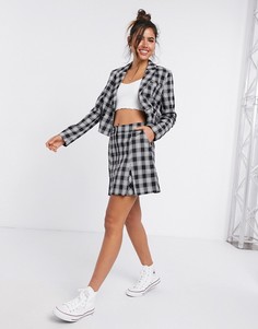 Мини-юбка в клетку черного цвета Miss Selfridge-Черный