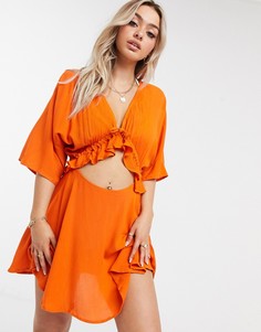 Пляжное платье оранжевого цвета ASOS DESIGN-Оранжевый