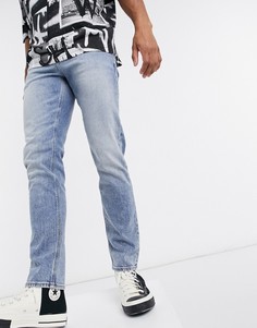Голубые узкие джинсы ASOS DESIGN-Синий