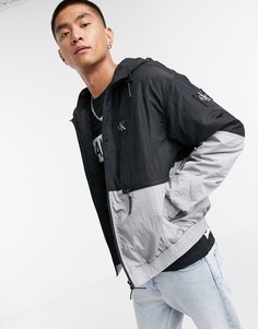 Серебристая куртка металлик в стиле колор блок Calvin Klein Jeans-Серебряный