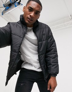 Черный пуховик с воротником-трубой adidas Originals