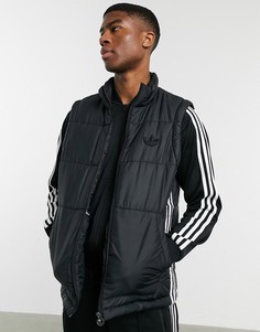 Черный жилет с 3 полосками adidas Originals