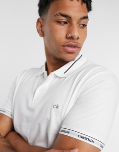 Поло белого цвета с логотипом Calvin Klein-Белый