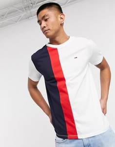 Футболка в стиле колор блок с логотипом-флагом Tommy Jeans-Белый