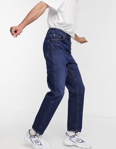 Темные джинсы с завышенной талией ASOS DESIGN-Синий