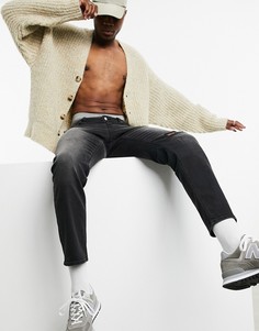 Черные зауженные джинсы с рваной отделкой ASOS DESIGN-Черный
