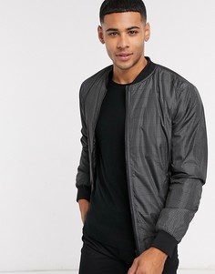 Бомбер в клетку French Connection-Темно-синий