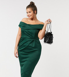Зеленое платье миди ASOS DESIGN Curve-Зеленый