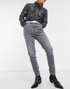 Серые джинсы скинни с завышенной талией ASOS DESIGN-Серый