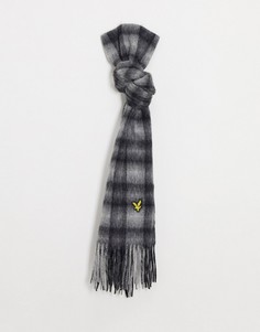 Шарф в клетку тартан Lyle & Scott-Серый