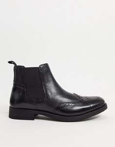 Черные кожаные ботинки челси Silver Street-Черный