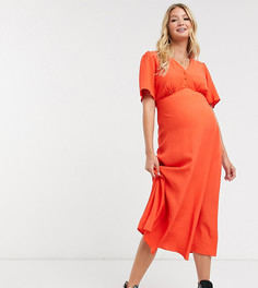 Темно-оранжевое чайное платье миди New Look Maternity-Оранжевый