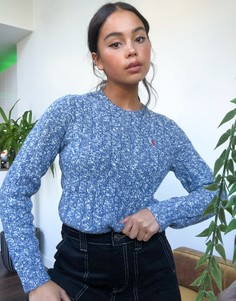 Джемпер с круглым вырезом и логотипом Polo Ralph Lauren-Синий