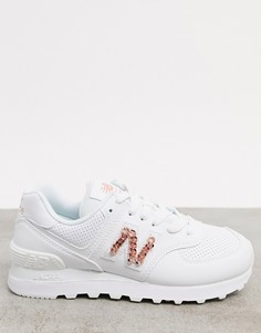 Белые кроссовки New Balance 574 Chain Reaction-Белый