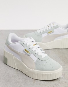 Зеленые кроссовки на танкетке Puma Cali-Зеленый