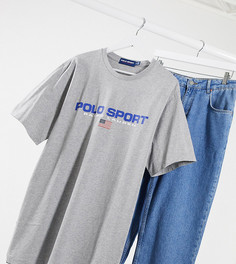 Серая футболка с логотипом Polo Ralph Lauren Big & Tall-Серый