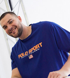 Темно-синяя футболка с логотипом-флажком Polo Ralph Lauren Big & Tall-Темно-синий