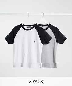 Набор из 2 футболок с рукавами реглан French Connection-Мульти