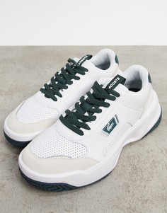 Кроссовки в бело-зеленой гамме Lacoste-Белый