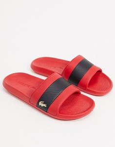 Шлепанцы с логотипом (красный/золотистый) Lacoste