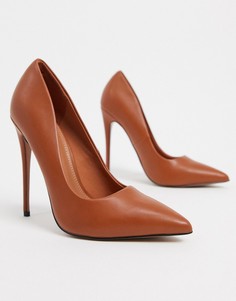 Светло-коричневые туфли-лодочки на каблуке-шпильке ASOS DESIGN-Светло-коричневый