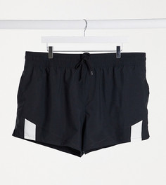 Черные короткие шорты для плавания со вставками ASOS DESIGN Plus-Черный