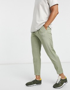 Суженные книзу брюки цвета хаки Burton Menswear-Зеленый