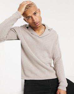 Джемпер в стиле oversized желтовато-серого цвета ASOS DESIGN-Бежевый