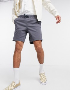 Темно-серые узкие шорты чиносы с эластичным поясом ASOS DESIGN-Серый