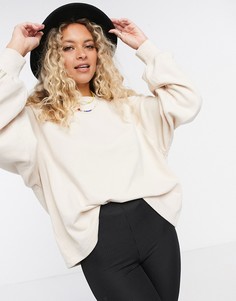 Светло-бежевый свободный свитшот с широкими рукавами ASOS DESIGN-Белый