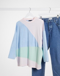 Футболка в стиле oversized с рукавами 3/4 ASOS DESIGN-Мульти