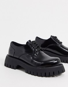 Черные туфли из искусственной кожи на шнуровке Koi Footwear-Черный