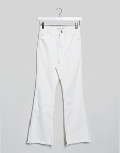Белые расклешенные джинсы длиной до щиколотки Stradivarius-Белый