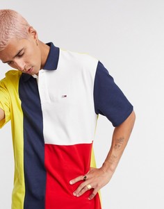 Поло колор блок с логотипом Tommy Jeans-Мульти