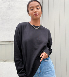 Черный свитшот из органического хлопка ASOS DESIGN Petite