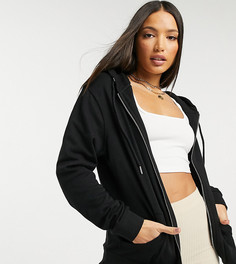 Черный худи из органического хлопка на молнии ASOS DESIGN Tall